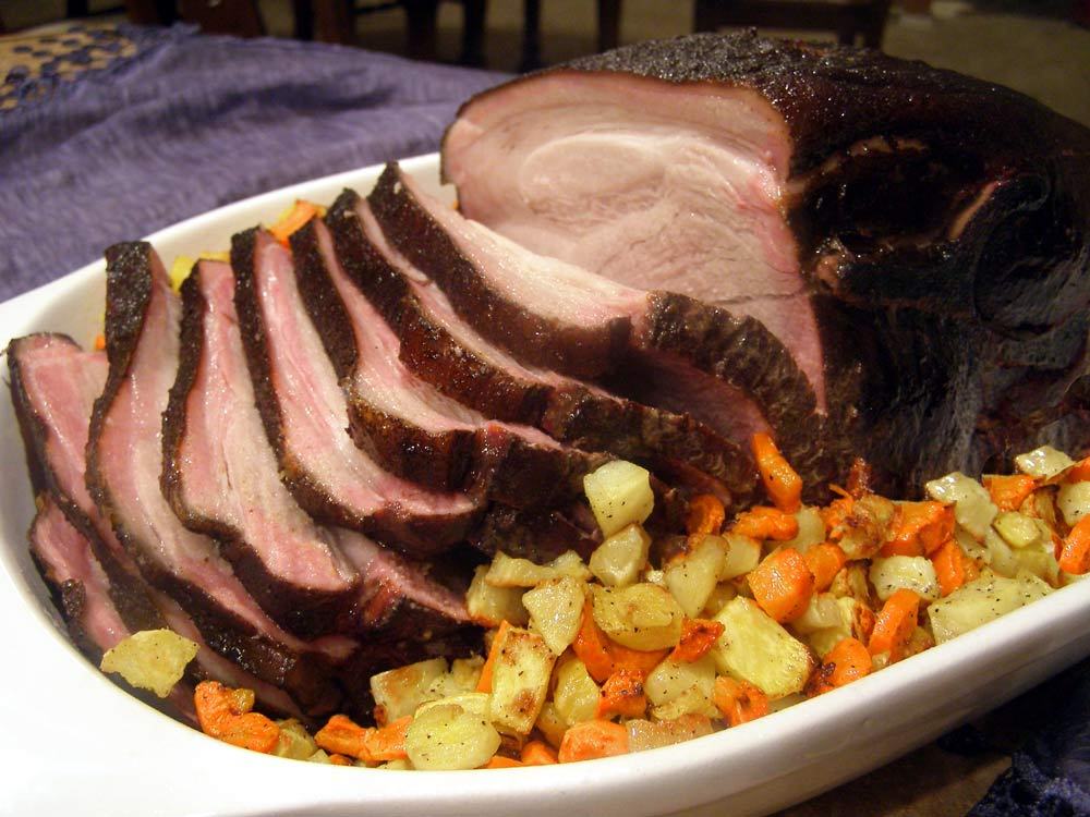 Sliced and Smoked Pork Shoulder Roast